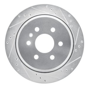 Chevrolet Colorado Brake Rotor (1) - Rear Right - R1 Concepts - Drilled & Slotted - Silver - `15-`20